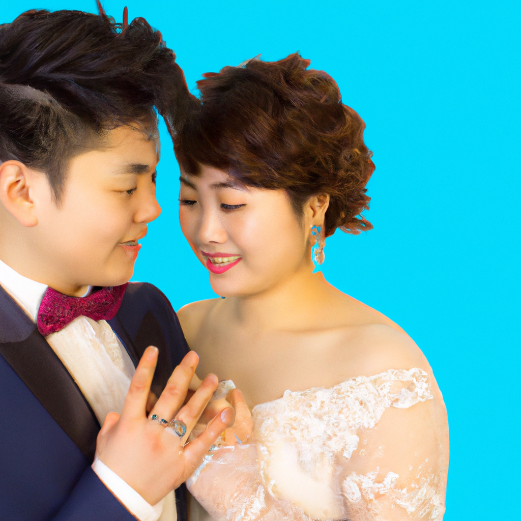 커플 웨딩 촬영 후 합성 이미지